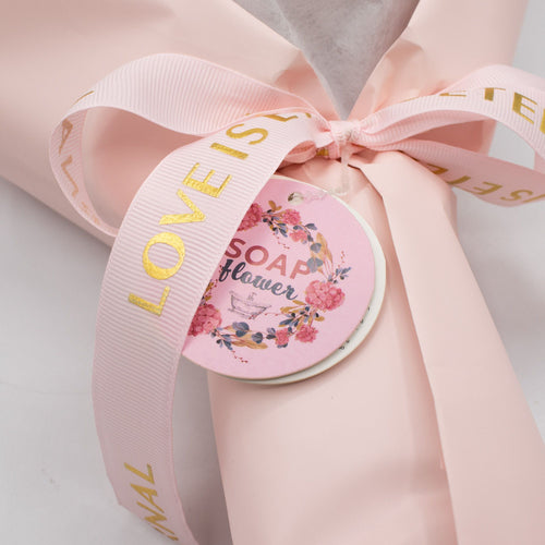 Ramo grande de rosas rosadas - El amor es eterno -  Tarjeta de regalo